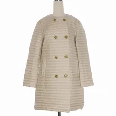 セオリーリュクス theory luxe ALANA LIGHT.DAWN ノーカラー ダウンコート ジャケット 長袖 38 グレーベージュ 03-5309625のサムネイル