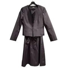 コムサイズム COMME CA ISM セットアップ ジャケット 襟なし ワンピース ノースリーブ ベルト 11 紺 ネイビー■GY58