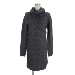 アンタイトル UNTITLED ケーブル ニット ワンピース スヌード付き 2 グレー ■GY43