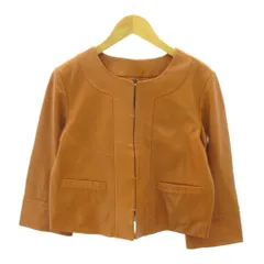 ダブルスタンダードクロージング ダブスタ DOUBLE STANDARD CLOTHING レザージャケット ラムレザー ショート丈 F 茶 ブラウン 0914 ■YHS3のサムネイル