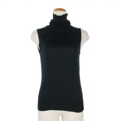 23区 オンワード樫山 ノースリーブハイネック ニット カットソー コットン 40 黒 ブラック