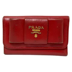 PRADA(プラダ) キーケース - レッド 6連フック/リボン レザー