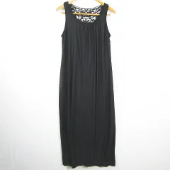 ブージュルード Bou Jeloud ノースリーブ マキシ丈 ワンピース FREE ブラック レース kz12246