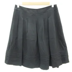 アリスバーリー Aylesbury フレアスカート ミモレ丈 L ブラック 黒 /YM44