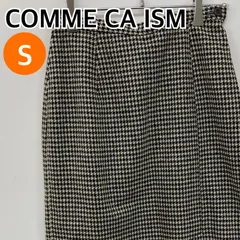 COMME CA ISM コムサイズム スカート ロングスカート タイトスカート 千鳥柄 ブラック ホワイト 日本製 レディース Sサイズ 【CB829】