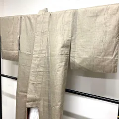 小紋　紬　縦縞　立涌　幾何学模様　正絹　着物　104tz