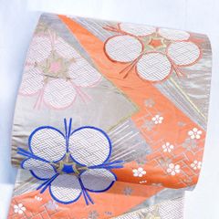 振袖帯 袋帯 蝶 菊 色紙散らし ゴールド 着物 103a d - メルカリ