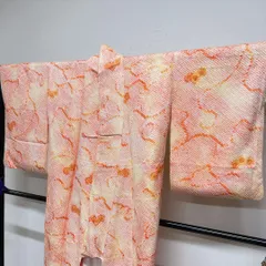 小紋　総絞り　抽象花模様　グラデーション　着物　104tz