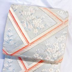 夏物　絽綴れ八寸名古屋帯（萩文）長375 正絹 夏物 絽綴れ八寸名古屋帯（萩文）長375 正絹 - メルカリ