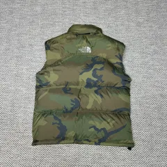 M THE NORTH FACE ザノースフェイス センターロゴ マット カモフラ 700 Nuptse(ヌプシ) ダウン ベスト