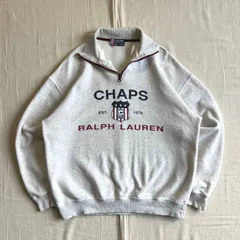 90s　vintage　ヴィンテージ古着　CHAPS　Ralph Lauren　チャップス・ラルフローレン　ハーフジップ　スウェット　トレーナー　星条旗エンブレム　デカロゴプリント　オートミール　L　Y2K　C-BOY　half zip sweat shirt