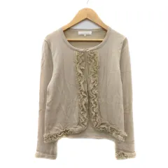 エムプルミエ M-Premier カーディガン ミドル丈 フリル 36 S ベージュ /YK19