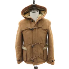 チャオパニック CIAOPANIC フェイクムートンダッフルコート ショート丈 フード付き 裏ファー M ブラウン /YK5