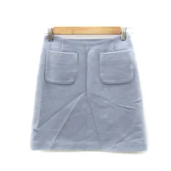 ナチュラルビューティーベーシック NATURAL BEAUTY BASIC 台形スカート ミニ丈 無地 XS ライトブルー /SY20