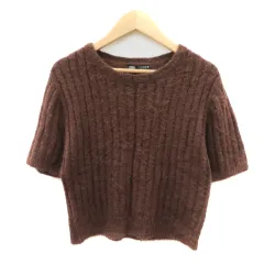 ザラ ZARA ニット セーター 半袖 L ブラウン /YK46