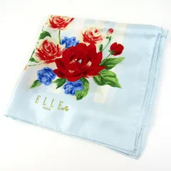 エル スカーフ 花柄 ブランド 小物 レディース パステルブルー ELLE 【中古】
