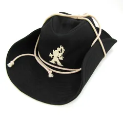 東京ディズニーランド カウボーイハット ミッキーマウス ファンキャップ 帽子 グッズ レディース 57.5cmサイズ ブラック Disneyland 【中古】