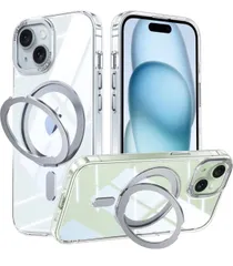 ★iPhone 14 Plus 用 ケース MagSafe対応 アイフォン14 プラス スタンド機能 OURJOY スマホケース 米軍規格取得 耐衝撃 カメラレンズ保護 あいほん14 Plus 透明 携帯ケース ワイアレス充電 ストラップホール付き • クリア