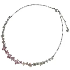スワロフスキー SWAROVSKI クリスタル フラワーモチーフ ネックレス ジルコニア ネックレス シルバーメッキ シルバー レディース 【中古】