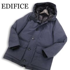 今週まで！保温性抜群！EDIFICE フード付きダウンジャケット ネイビー 