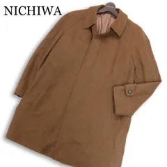 WIND ARMOR ウィンドアーマー ニチワ 高級 カシミヤ100%★ 秋冬 ツイード ステンカラー コート Sz.LL　メンズ 大きいサイズ