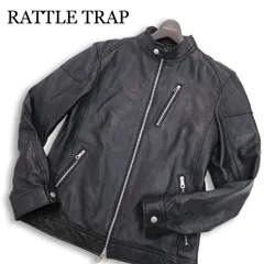 RATTLE TRAP メンズビギ 秋冬 羊革★ ラム レザー シングル ライダース ジャケット Sz.L　メンズ 黒 定価3.1万