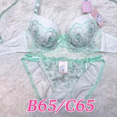 ブラショーツセット B65/C65 花柄 フラワー  グリーン系  可愛い キュート ランジェリー 下着セット