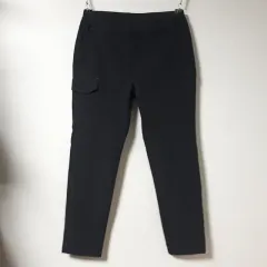 32/コーロンスポーツワークウェア ブラック カーゴ 起毛ロングパンツ/32-1604