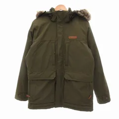 コロンビア Columbia WE1250 マーカムピークジャケット 中綿 フェイクファー フード付き レザーワッペン L 緑 グリーン /UO ■GY09
