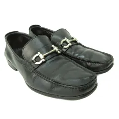 サルヴァトーレフェラガモ Salvatore Ferragamo SONIC ガンチーニ ローファー レザーシューズ 黒 ブラック 7.5EE 約26cm