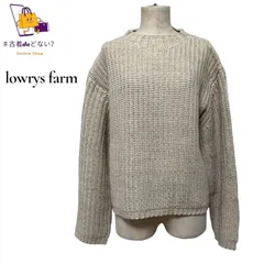 LOWRYS FARM 畦編み チャンキーニット セーター ベージュ F ローリーズファーム オーバーサイズ ゆるだぼ ボリューム袖 プルオーバー 洗える 美品 ざっくり編み ミックスカラー ナチュラル カジュアル フェミニン 定番 人気 レディース