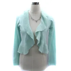 プロポーション ボディドレッシング PROPORTION BODY DRESSING ニットカーディガン ミドル丈 前開き ショールカラー ネックレス付き モヘヤ混 ウール混 3 ミントグリーン /SM22