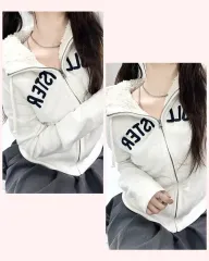 ホリスター 白 シープスキン ファー ジップアップパーカー