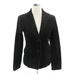 アンタイトル UNTITLED テーラードジャケット ミドル丈 コーデュロイ 総裏地 シングルボタン 3 黒 ブラック /YK21 