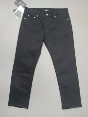 新品 30 ムシンサスタンダード x FATALISM クラボワンピ—ス生地 ブラック クロップドジ—ン