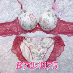 ブラショーツセット B70/B75  プリント   花柄 レース  可愛い キュート 人気 フルバック ランジェリー 下着セット