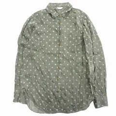 ジャーナルスタンダードレサージュ journal standard L'essage ドット柄 水玉 シアー シャツ カットソー ブラウス ボタンダウン 透け感 グレー系 カーキ レディース