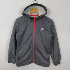 adidas アディダス パーカーフルジップ グレー 160サイズ レディース 古着 スポーツMIX ストリート