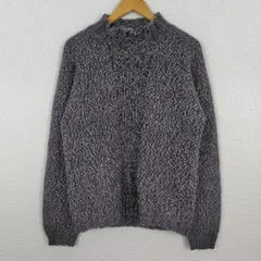 E.Z BY ZEGNA イージーバイゼニア ニット セーター 無地 グレー Lサイズ メンズ 古着 クラシック アメカジ ストリート