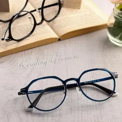 新品 老眼鏡 レンズ加工組み立て日本 超弾性ウルテム メガネフレーム おしゃれ 丸眼鏡 ラウンド 鼻パッド フェミニン ブルーライトカット レディース 緩み防止ネジ 軽い プラスチック 男性 1.0 1.5 2.0 2.5 3.0 3.5 NoPP AK17