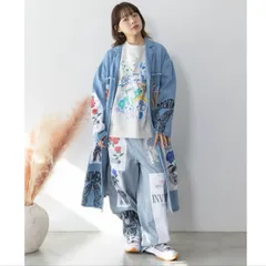 Scolar アップリケ×刺繍デニムorツイルロングコート