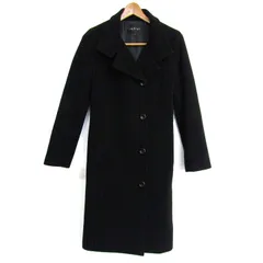 インディヴィ ロングコート ウールコート アウター 日本製 レディース 38サイズ ブラック INDIVI 【中古】