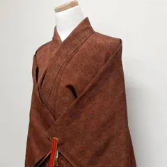 小紋　向日葵　渦巻模様　レッド　着物　091t