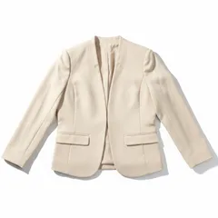 ニジュウサンク 23区  ジャケット ノーカラージャケット サイドポケット ベージュ 34サイズ 937346