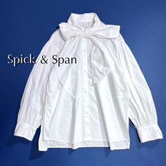 スピックアンドスパン オープンカフスブラウス シワになりにくい 白 