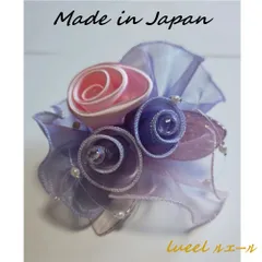 日本製 オーガンジー 巻きバラ コサージュ【ピンクパープル】入学式 卒業式 卒園式 結婚式 フォーマル ピン付 上品 華やか セレモニー 母 ママ 301-97