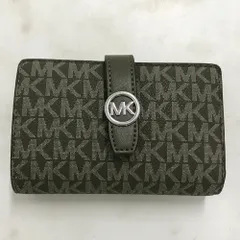 02w22220 マイケルコース Michael Kors  ジップアラウンド ウォレット ミディアム MKシグネチャー  オリーブ  ベトナム製 箱なし  二つ折り財布  35F5SGRF6V  【中古品】