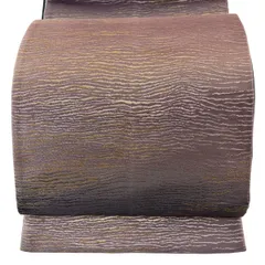 袋帯 秀品 幾何学 ぼかし柄 金糸 箔 薄紫 全通 正絹 【中古】