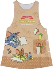 【トム＆ジェリー】  ダバード型エプロン　保育士　介護士　看護師　家庭用