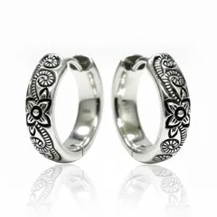 【2026年リニューアル！】ピアス レディース メンズ ハワイアンジュエリー 16g フープ リング 両耳セット シルバー [PL014XXSL]